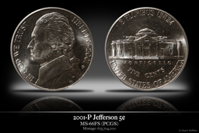 2001-P MS-66FS Jefferson Nickel