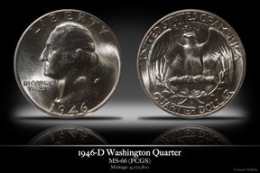 1946-D MS-66 Washington Quarter