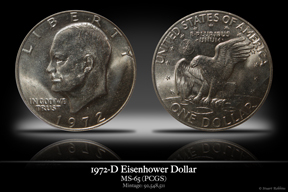 1972-D MS-65 Eisehower Dollar