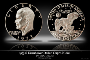 1973-S PR-69DC Clad Eisehower Dollar