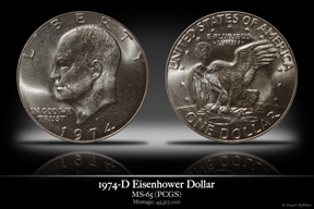 1974-D MS-65 Eisehower Dollar