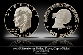 1976-S PR-69DC Type 1 Clad Eisehower Dollar