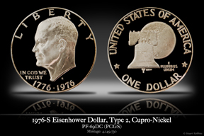 1976-S PR-69DC Type 2 Clad Eisehower Dollar