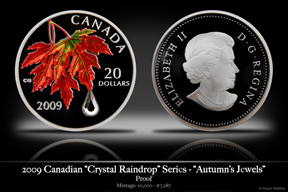 2009 Canadian Maple Leaf Crystal Coin 'Autumn's Jewels'