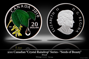 2010 Canadian Maple Leaf Crystal Coin 'Seeds of Beauty'
