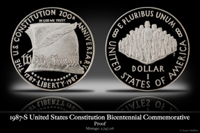 1987-S Constitution Silver Proof Commemorative Coin