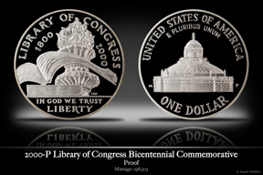2000-P Library of Congress Silver Proof Commemorative Coin
