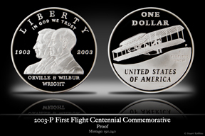 2003-P Wright Brother's First Flight Silver Proof Commemorative Coin